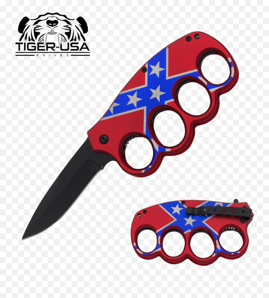 Trigger Action Knuckle Trench Knife - Brass Knuckles With Knife Png,Rebel Flag Png