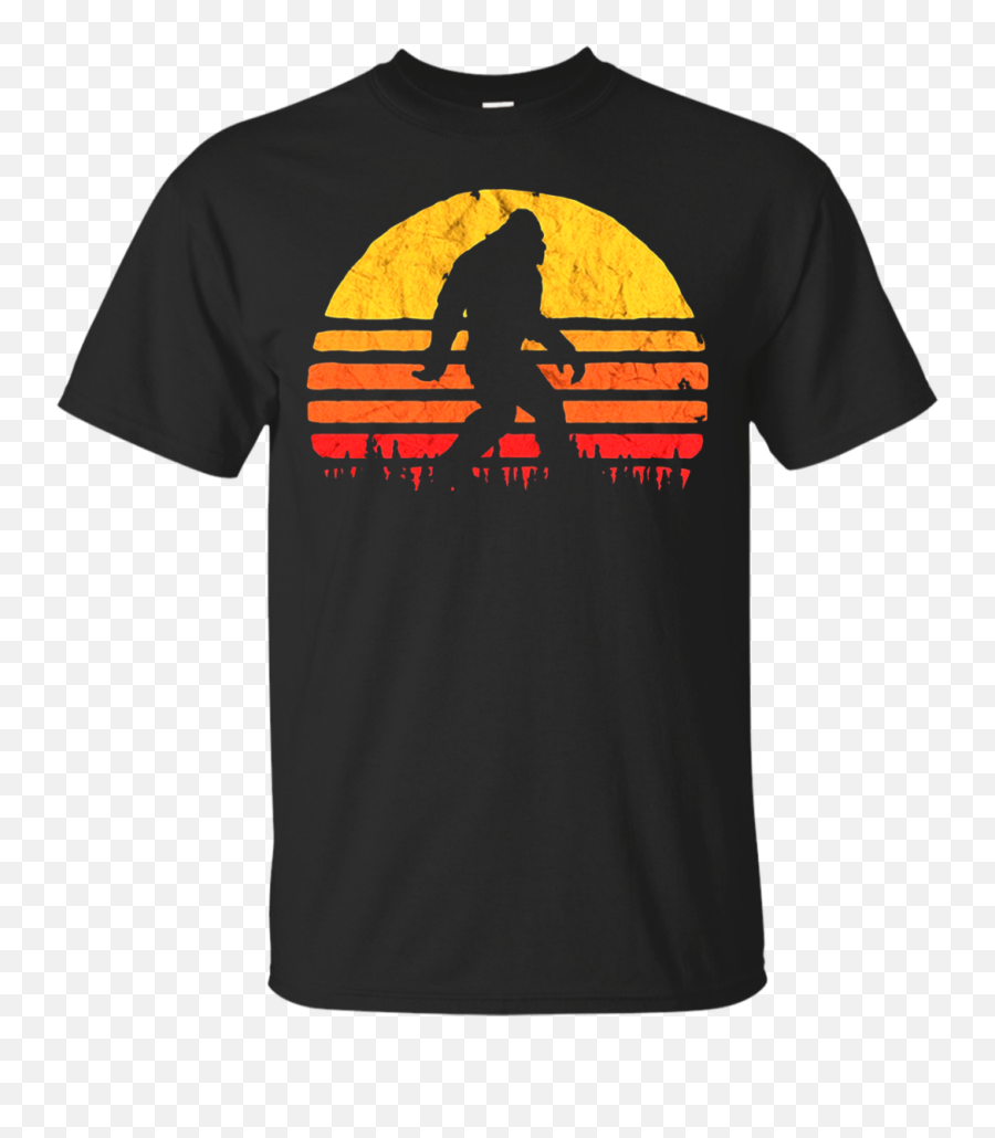 Download Retro Bigfoot Silhouette Sun - Tshirts Motorcycle Put The Bi In Bitch Shirt Png,Sun Silhouette Png