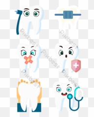 Flat Cartoon Tooth Vector Medical Icon Element Ai Free - Dot png
