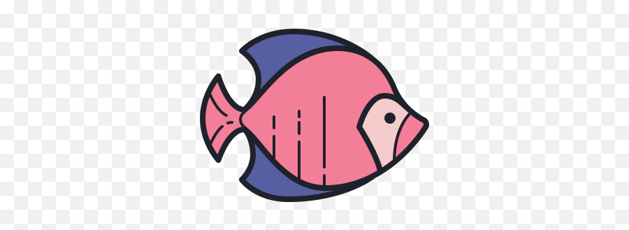 Fish Icon In Color Hand Drawn Style Png Fishing