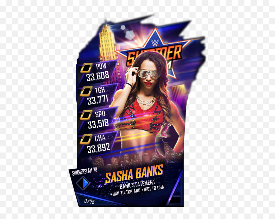 Sasha Banks - Wwe Supercard Season 2 Debut Wwe Supercard Summerslam Png,Sasha Banks Png