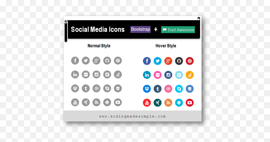 Create Stylish Bootstrap 3 Social Media Icons How - To Guide Font Awesome Social Media Icons Png,Social Media Icons Png Transparent