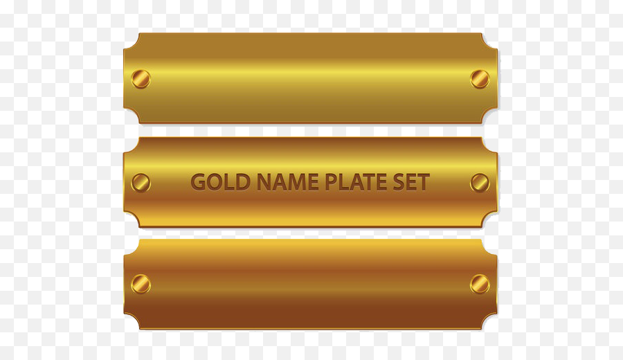 Golden Name Plate Png Pic - Gold Bismillah Gold Png,Name Plate Png