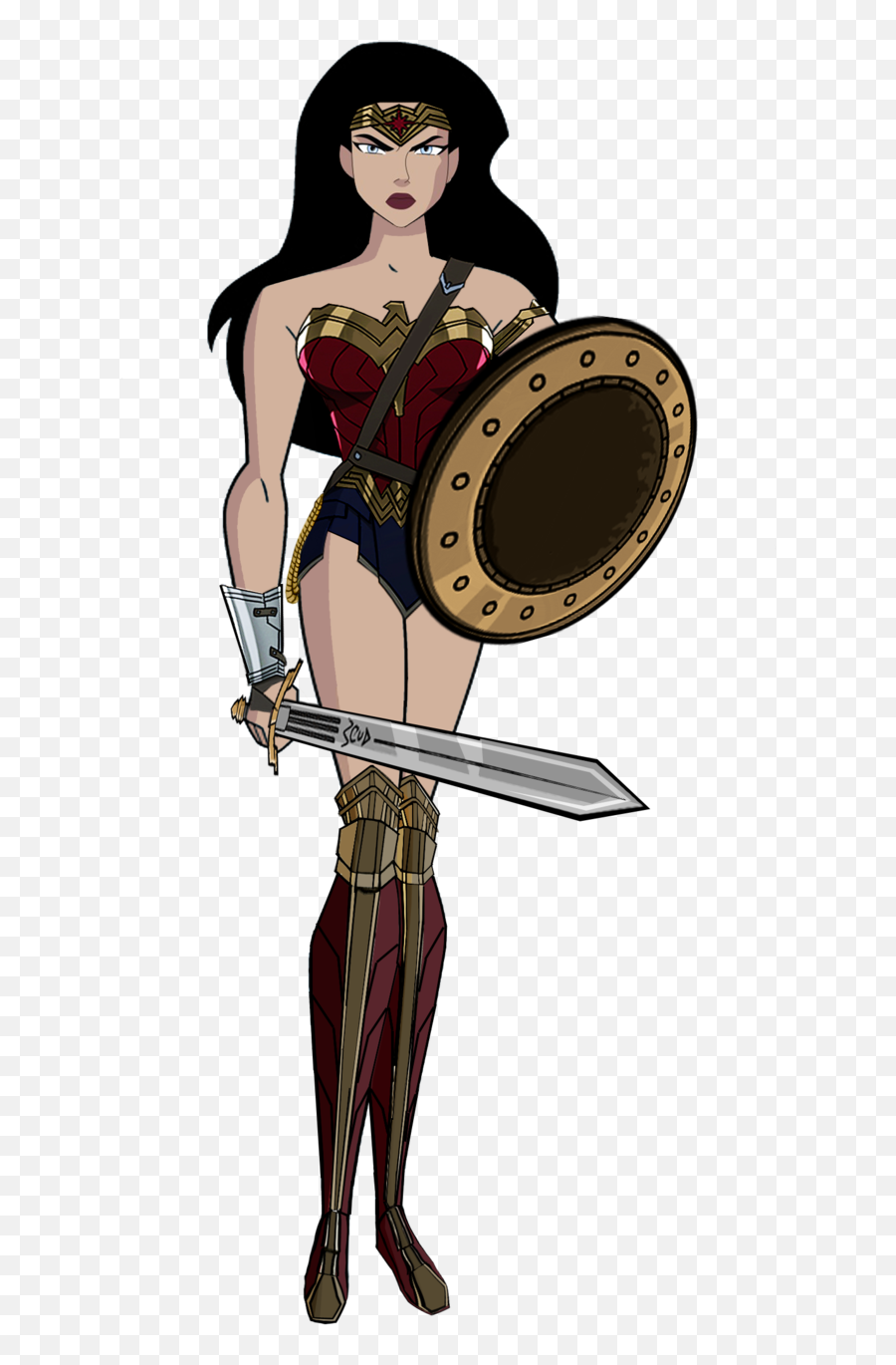 Jl Wonder Woman Dawn Of Justice By Alexbadass - Wonder Woman Wonder Woman Sword And Shield Png,Sword And Shield Png