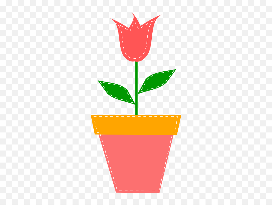 Tulip In Flower Pot Clip Art - Vector Clip Art Flower In A Pot Clipart Transparent Background Png,Pot Png