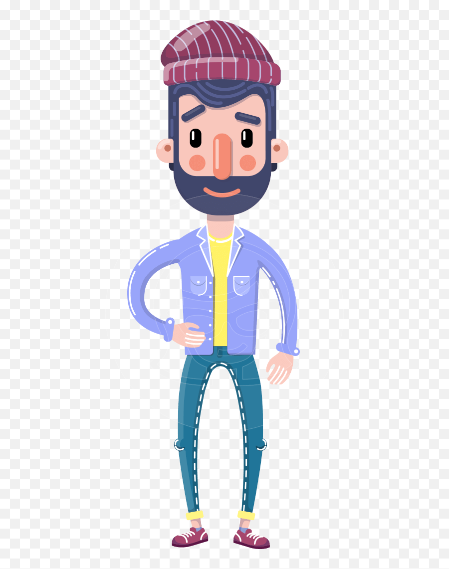 Man With Beard Cartoon Character - Cartoon Png,Cartoon Beard Png