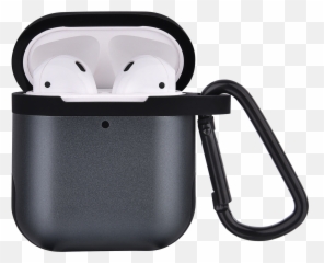 Black Gunmetal Alloy Airpod Case - png