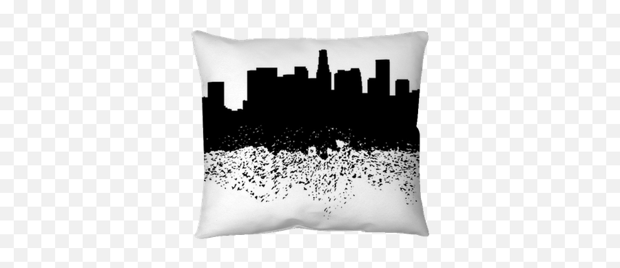 Los Angeles Skyline Grunge Silhouette Illustration Throw Pillow U2022 Pixers - We Live To Change Angeles Skyline Outline Png,Cityscape Silhouette Png