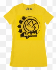 Rippled Girly Yellow Tees - Short Sleeve Png,Blink 182 Logo