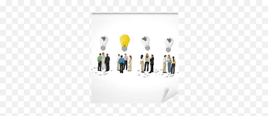 Groups Of Business People Thinking Light Bulb Idea Wall Mural U2022 Pixers - We Live To Change People With Light Bulb Png,Light Bulb Idea Png