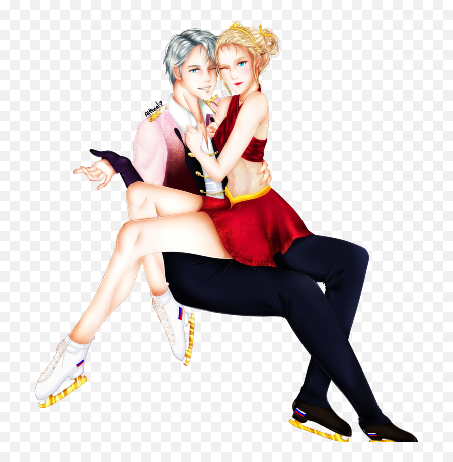 Download Hd Vector Transparent Stock Lgbt Drawing Yuri - Victor Nikiforov X Oc Png,Yuri On Ice Png