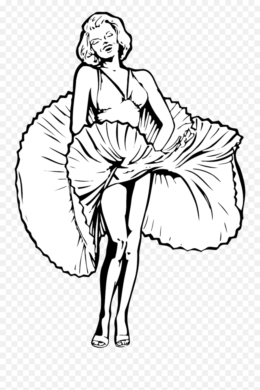 Vector Beautiful Black And White Marilyn Monroe Png - Marilyn Monroe Dress Vector,Marilyn Monroe Icon
