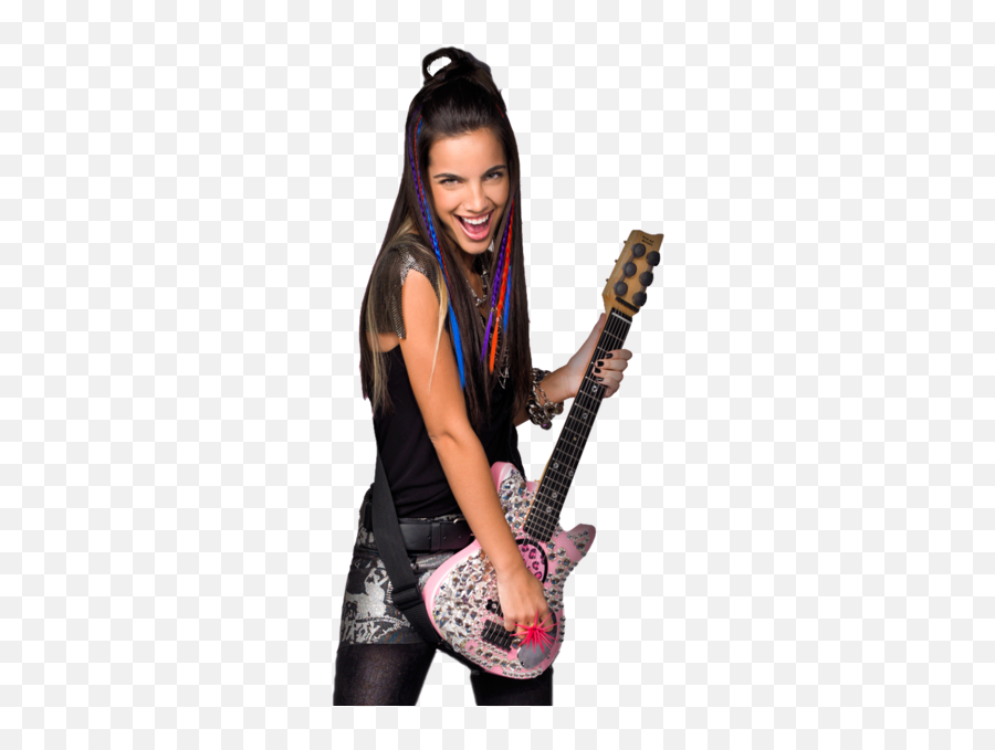 Woman With Pink Guitar - Woman Guitar Png,Bass Guitar Png