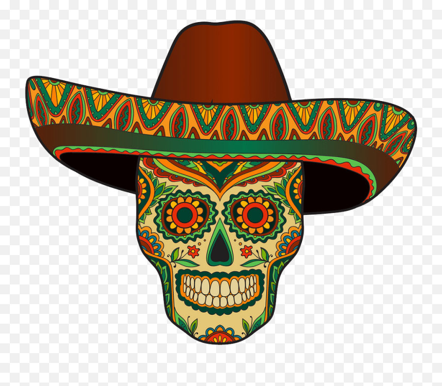 Sombrero - Clipart World Day Of The Dead Skulls With Sombrero Png,Sombrero Icon