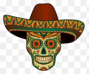 Sombrero - Clipart World Day Of The Dead Skulls With Sombrero png
