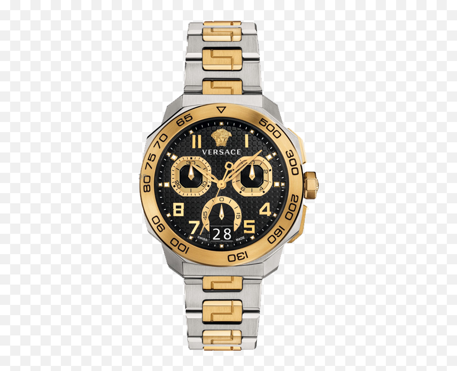 Versace Vqc100016 Dylos Menu0027s Chronograph 44mm - Versace Dylos Chrono Watch Png,Versace Womens Vmetal Icon Swiss Quartz Stainless Steel