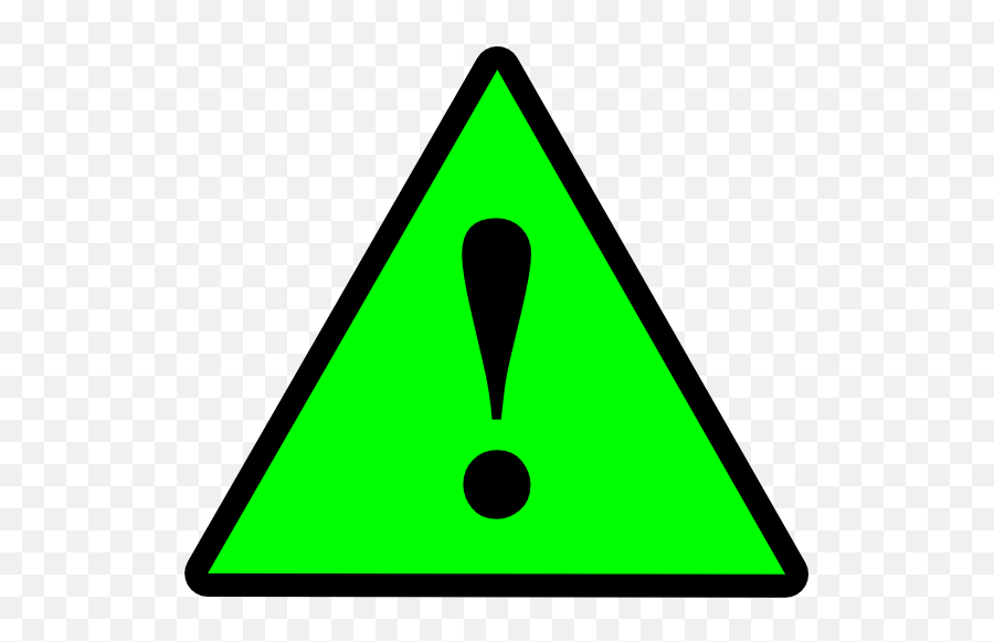 Black Green Warning 1 Clip Art - Vector Green Warning Sign Transparent Png,Warning Icon Svg