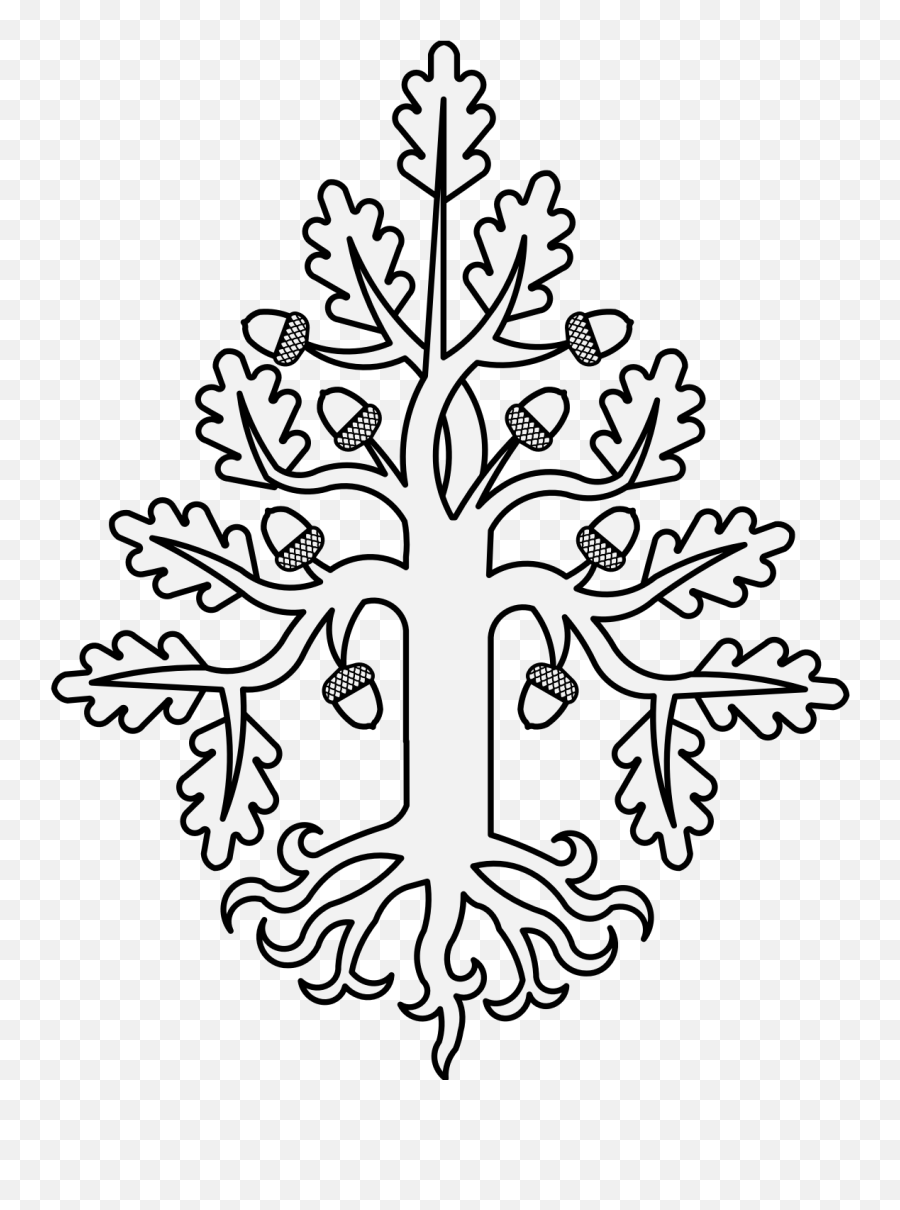 Download Details Png - Oak Tree Heraldry Full Size Png Oak Heraldry,Oak Leaf Icon Line