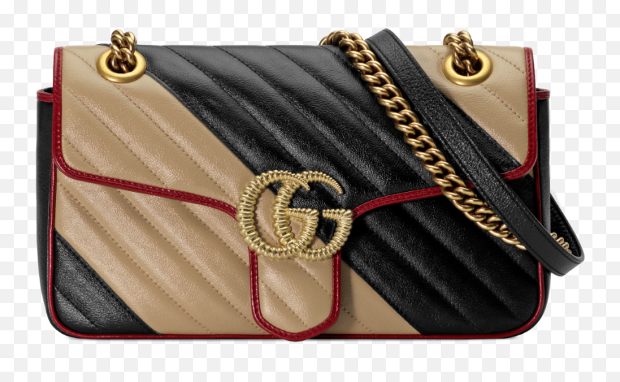 Gucci Gg Marmont Small Shoulder Bag - Gg Marmont Small Shoulder Bag Beige Black Png,Gucci Icon Gucci Signature Wallet