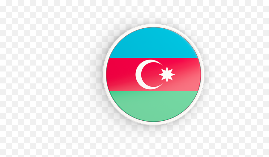 Round Icon With White Frame - Azerbaijan Flag Icon Png,White Flag Png
