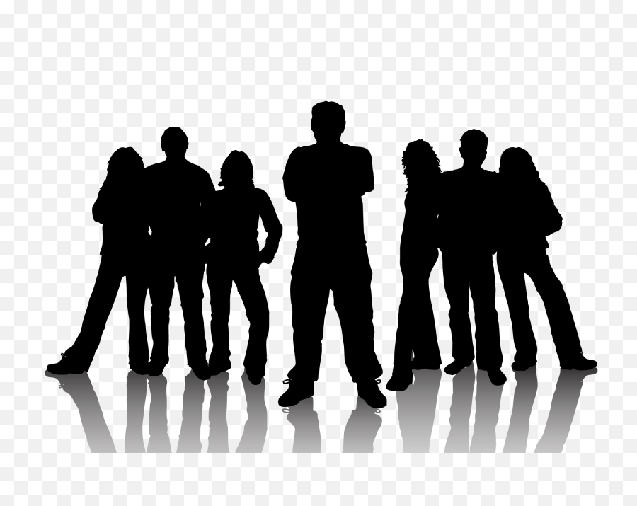 Download Hd Happy Group Of People Transparent Png - Gang Teens Silhouette Png,Group Of People Png