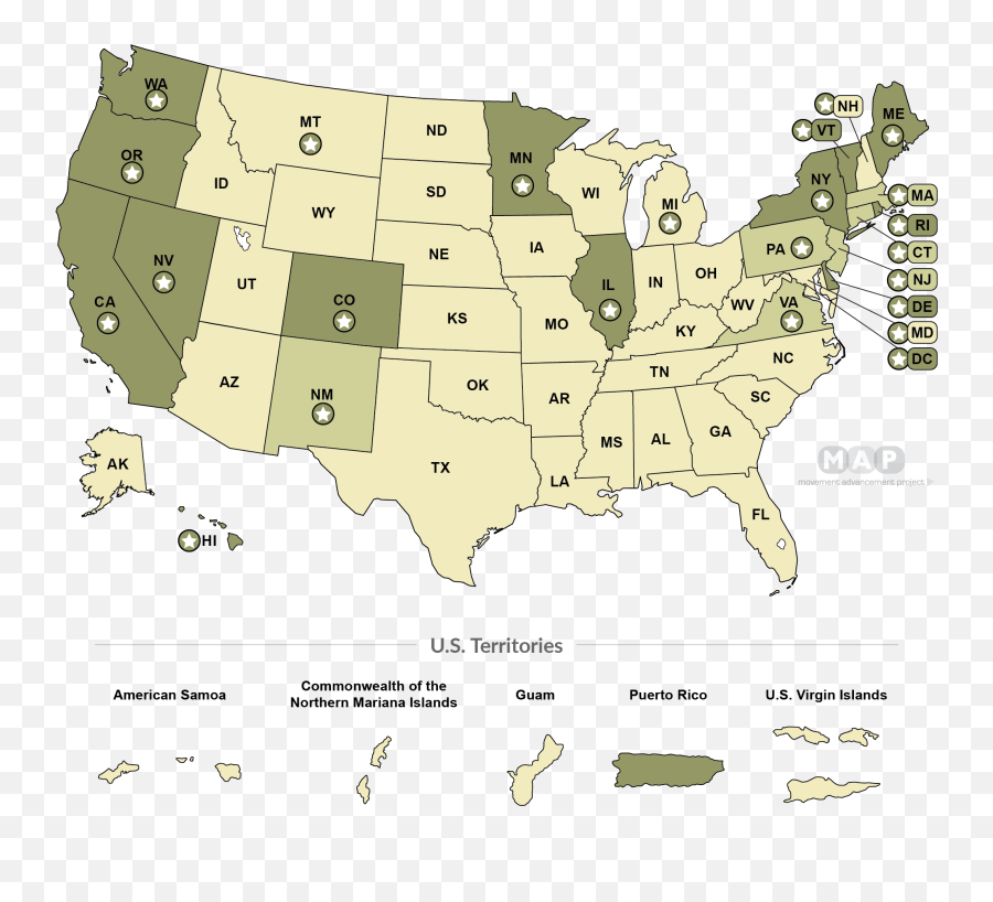 Movement Advancement Project Healthcare Laws And Policies - Lgbtq Laws By State Png,United States Map Transparent