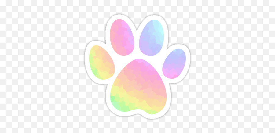 Crystal Rainbow Pastel Dog Pawu0027 Sticker By Nesttonest In - Dog Paw Pastel Png,Pastel Rainbow Png