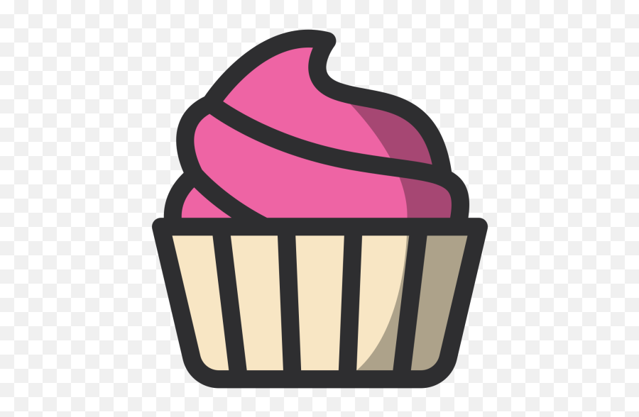Cupcake Icon Of Colored Outline Style - Available In Svg Cup Cake Icon Png,Cupcake Png