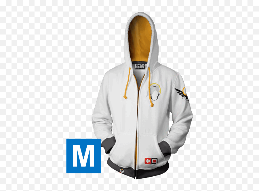 Overwatch - Mercy White Unisex Hoodie Size M Mercy Hoodie Ebgames Png,Overwatch Mercy Png