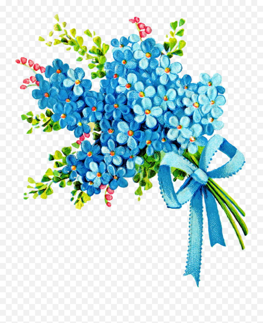 The Fresh Pastel Colors Harken Begining Of This - Forget Blue Flower Bouquet Png,Forget Me Not Png