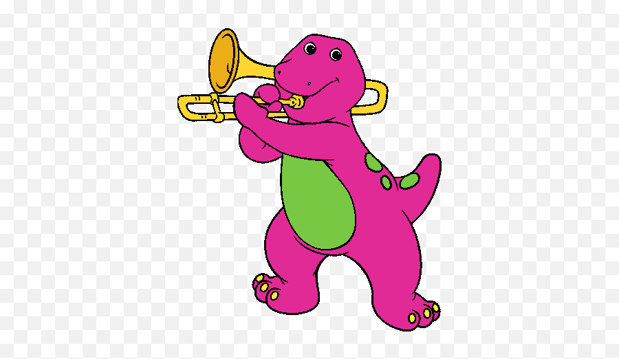 Barney With A Trombone - Clip Art Library Barney With A Trombone Png,Barney And Friends Logo