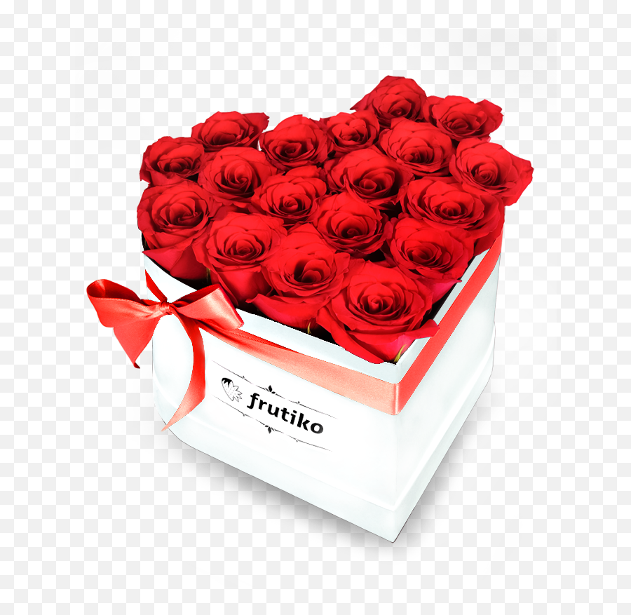 White Box Freshly Cut Red Roses - Garden Roses Png,White Heart Transparent