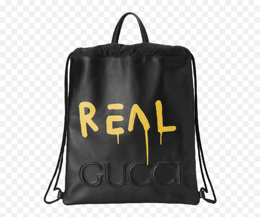 Gucci Drawstring Backpack Guccighost Blackyellow - Top Handle Handbag Png,Gucci Transparent