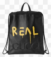Gucci Drawstring Backpack Guccighost Blackyellow - Top Handle Handbag Png,Gucci Transparent