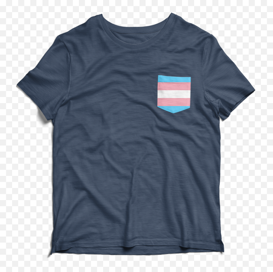 Trans Flag Pocket Tee Png