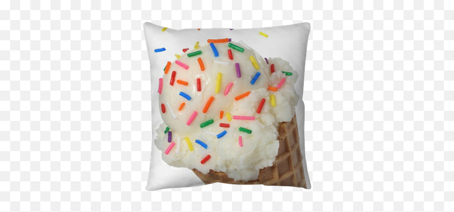 Vanilla Ice Cream Cone Topped With Colorful Sprinkles Pillow Cover U2022 Pixers - We Live To Change National Vanilla Ice Cream Day Png,Sprinkles Png
