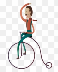 Person Riding A Penny Farthing Clipart Free Download - Active Png,Penny Png