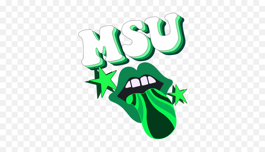 Michigan State University Msu Tongue Sister Stickers - Language Png,Michigan State Logo Png