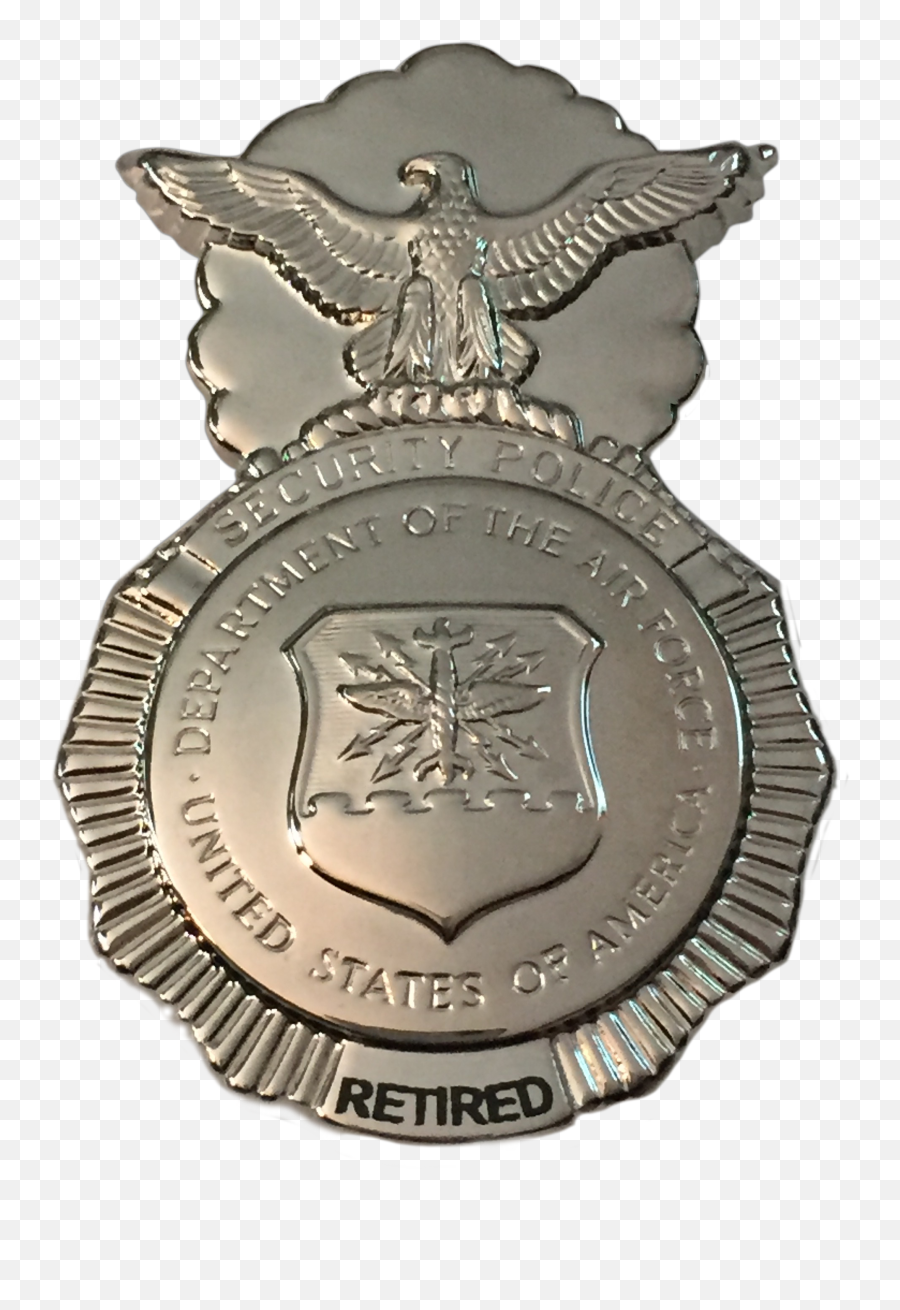 Retired Usaf Security Police Badge - Engraved Safety Pin Air Force Security Forces Badge Png,Police Badge Png