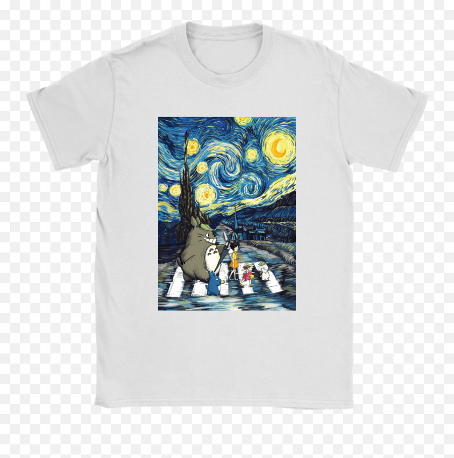 My Neighbor Totoro Starry Night Crosswalk Shirts U2013 Teextee Store - Short Sleeve Png,Totoro Transparent
