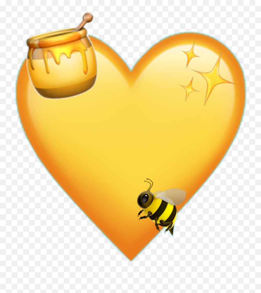 Bee Emojis Iphone Heart - Bee Emoji Transparent Background Png,Bee Emoji Png