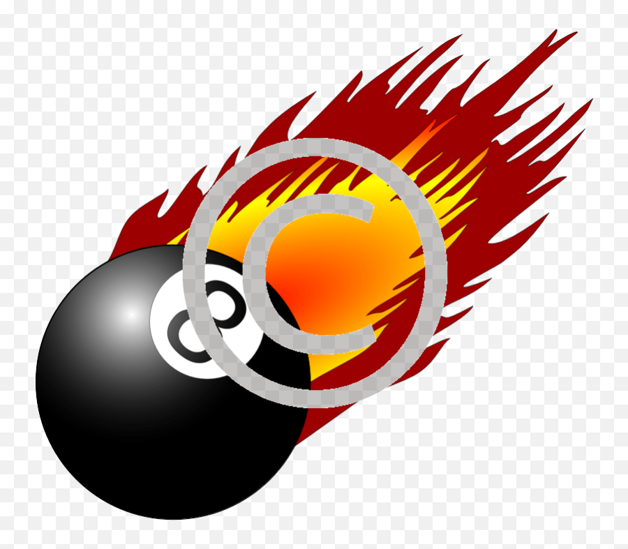 8 Ball With Flames - Magic 8 Ball Clip Art Png,Flames Png