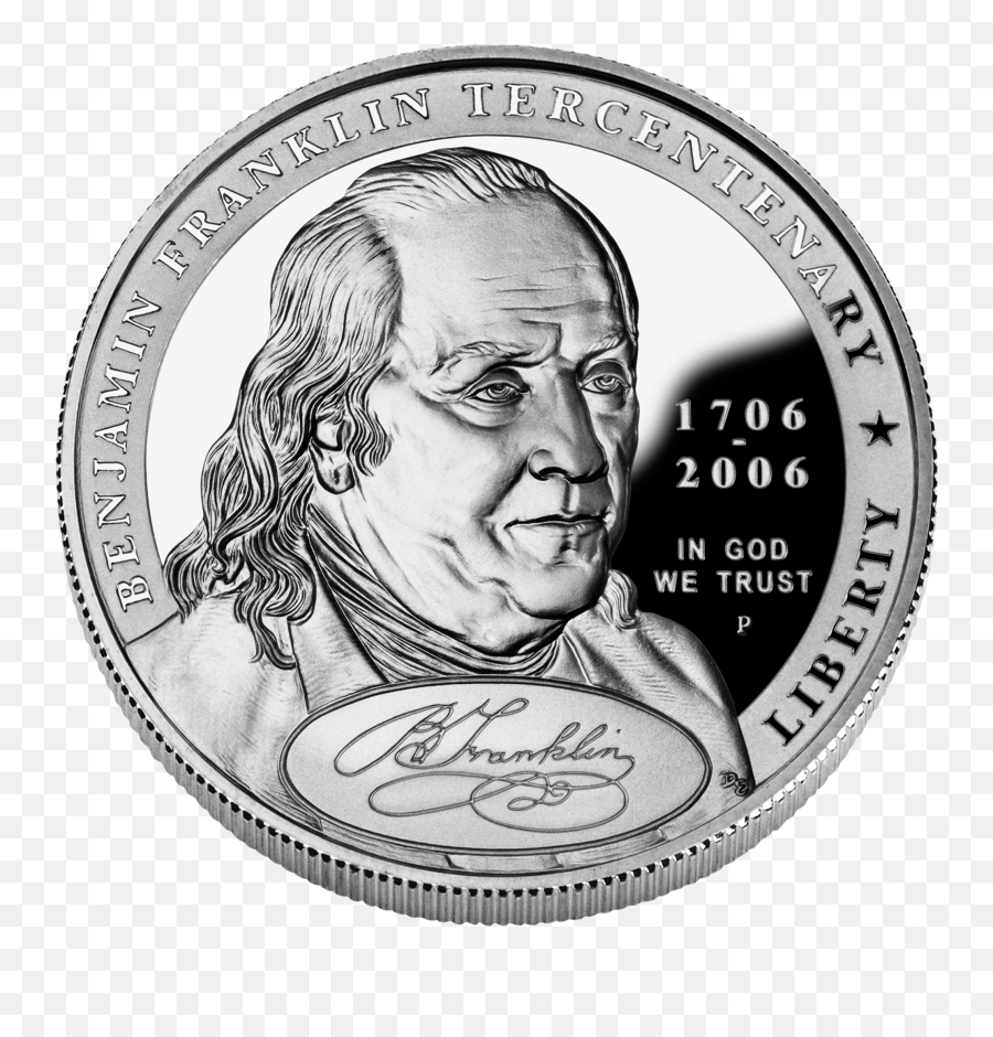 File2006 Benjamin Franklin Founding Father Silver Dollar - Coins Was Benjamin Franklin Png,1 Dollar Png