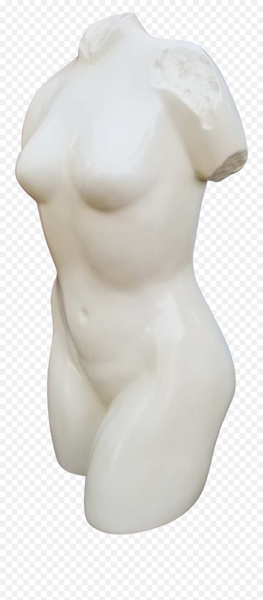 Vintage White Ceramic Glazed Female Torso Sculpture - Figurine Png,Torso Png