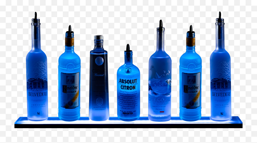Download Hd 2ft Blue Light Shelf White Background - Alcohol Bottles Transparent Background Png,Blue Light Png