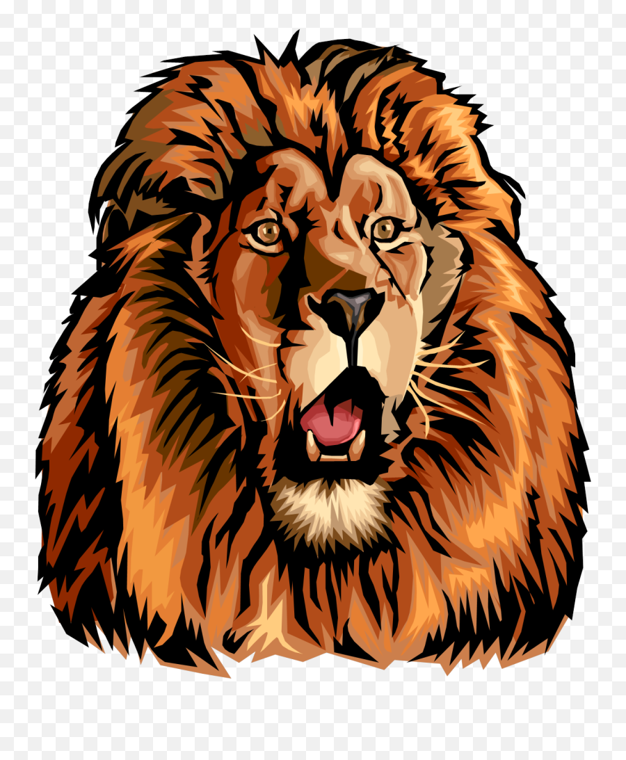 Drawn Lion Head With Fluffy Mane Free Image - Imagens De Leao Em Png,Lion Head Png