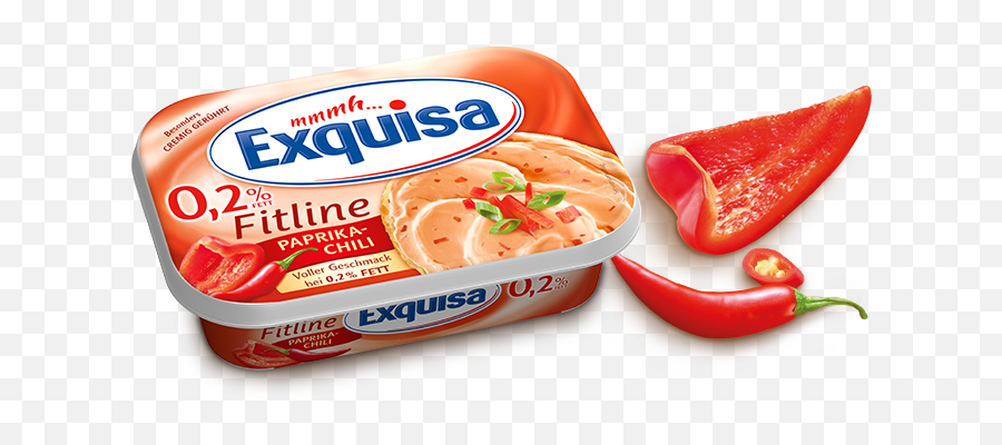 Exquisa Cream Cheese Fitline 02 Fat With Bell Pepper - Chili German Frischkäse Png,Chili Png