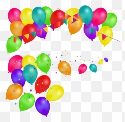Download Hd Birthday Balloon Png Images - Portable Network Globos Y Serpentinas Png,Birthday Balloon Png