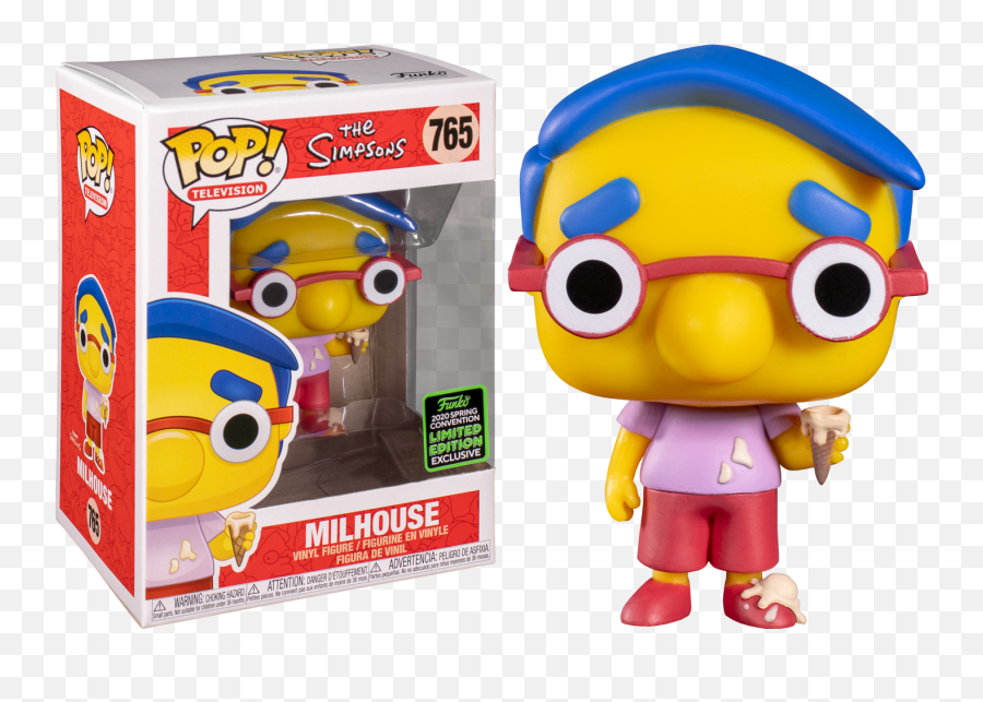 Funko Pop The Simpsons - Milhouse Van Houten 765 2020 Spring Convention Exclusive Milhouse Funko Png,Simpsons Transparent