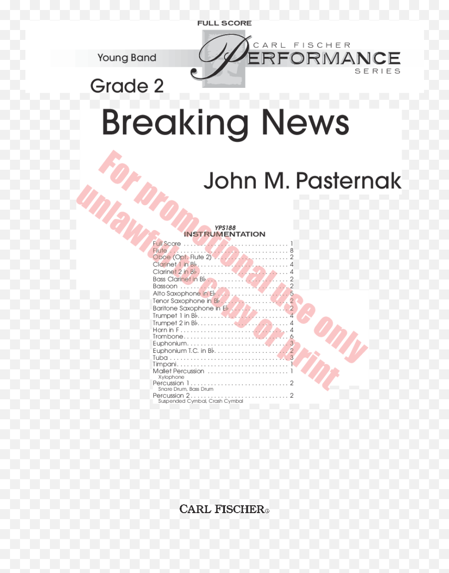 Breaking News By John M Pasternak Jw Pepper Sheet Music - Lotus Dance Music Violin Sheet Orchestra Png,Breaking News Png